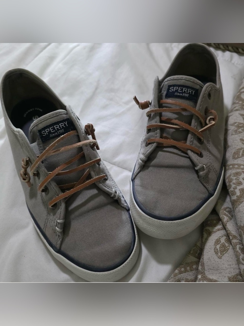Sperry women’s Gray Canvas Boat Shoes